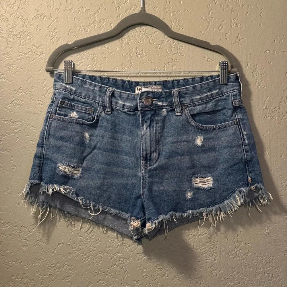 Free People Distressed Denim Cutoff Shorts - Size 28